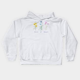 Wild at heart botanical flowers Kids Hoodie